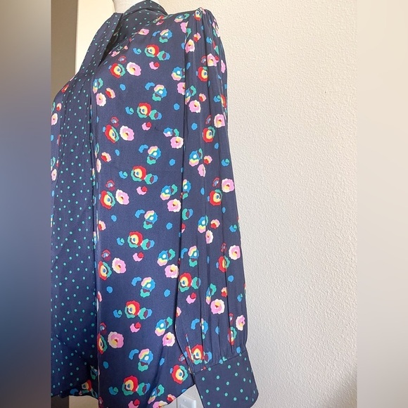 Boden Grace Floral Neck Tie Blouse | Size 14 - Picture 7 of 16